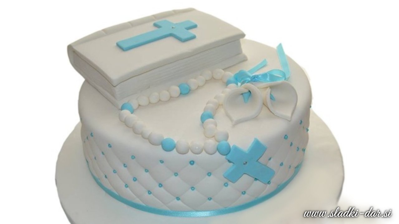 Belo modra torta za krst