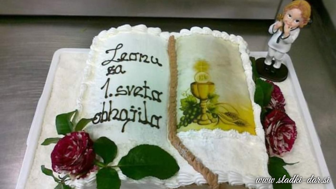 Torta za prvo sveto obhajilo v obliki knjige